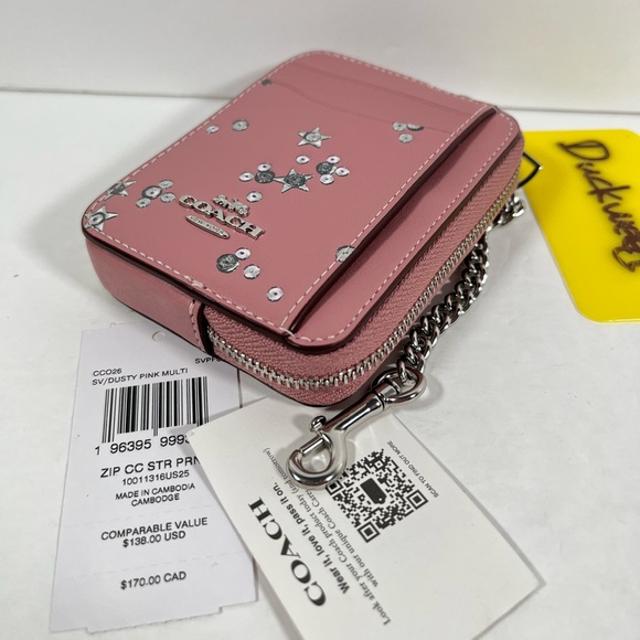Coach Zip Card Case With Star Print CCO26 NWT - Picture 2 of 6